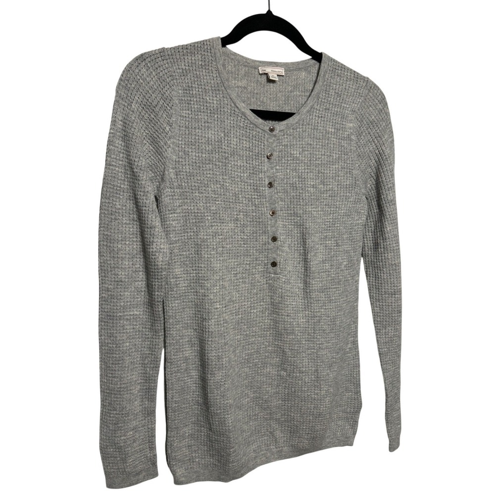 GAP Waffle Knit Henley Long Sleeve Top Gray‎ Size Small Retail: $44 EUC